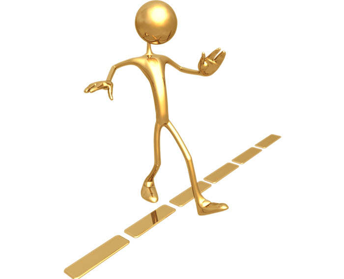 One spouse crosses the line to reach the other.